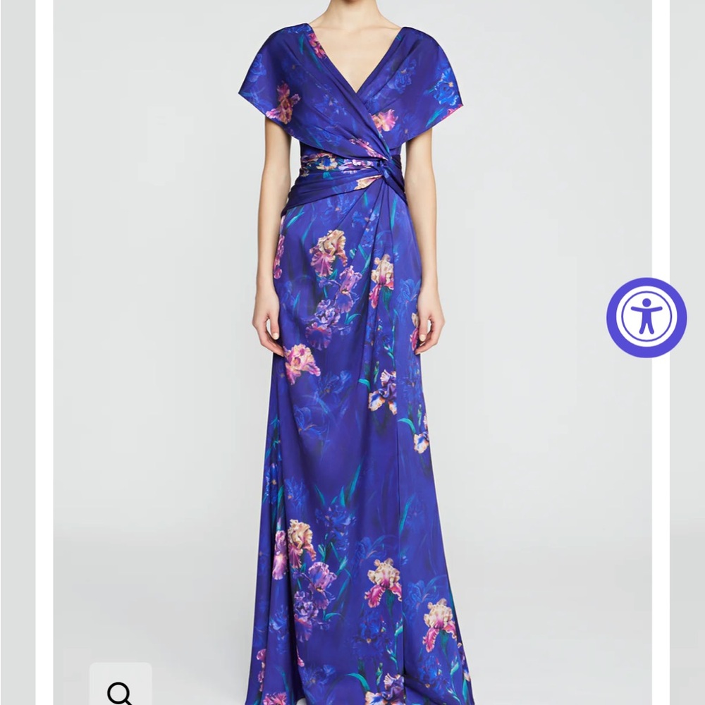 Theia Angelina Vibrant Purple Floral Maxi Dress